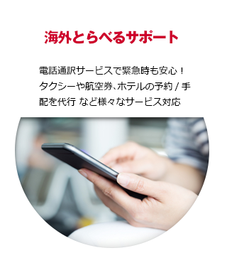 【海外とらべるサポート】電話通訳サービスで緊急時も安心！タクシーや航空券、ホテルの予約/手配を代行 など様々なサービス対応